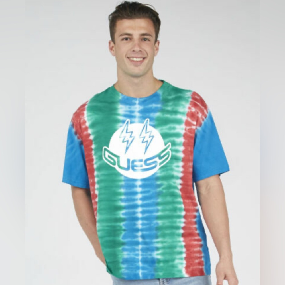 Guess X J Balvin Shirt Mens Small Tie Dye Multicolor Short Sleeve Tee